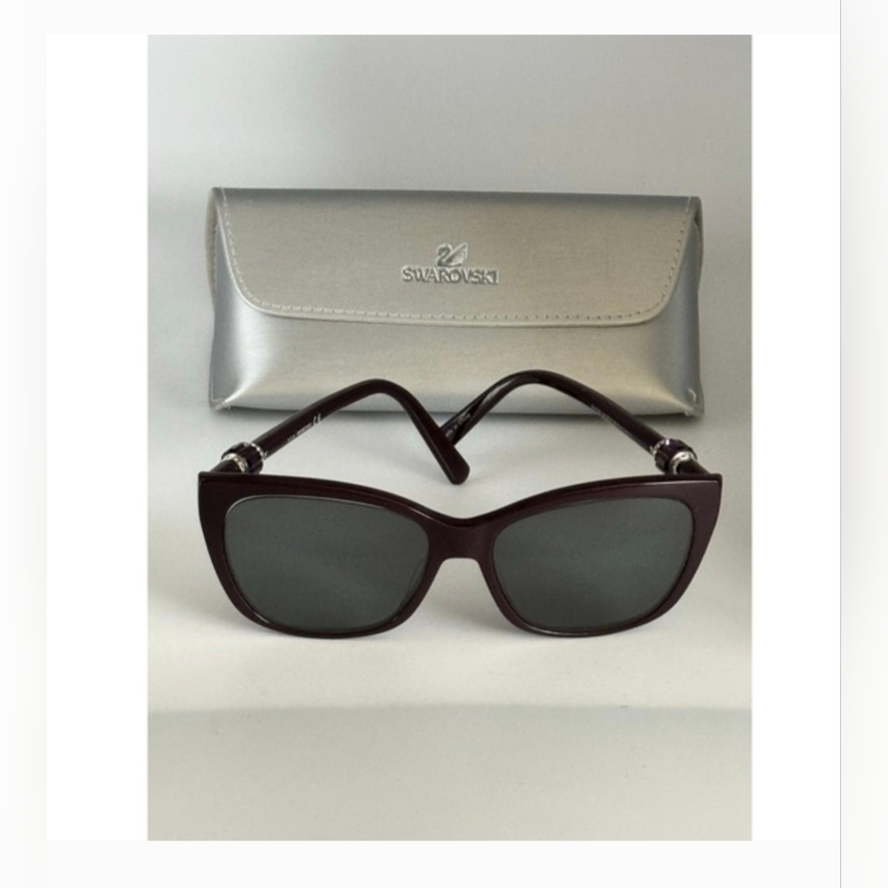 SWAROVSKI SW129 Purple Large Plastic Cat Eye Frame Sunglasses 58-16-140 READ